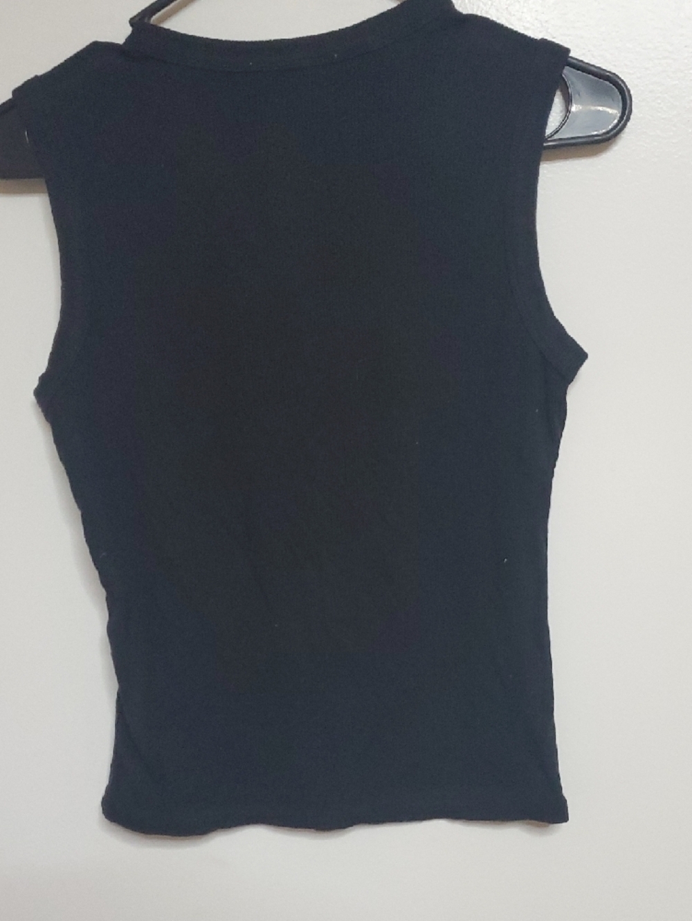 Pink Rose Black Ribbed Button-Front Tank - Picture 5 of 7